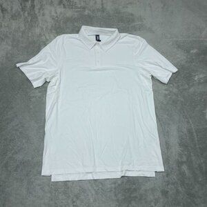 Kirkland Signature White Polo Shirt Recycled Nylon Medium Size M 6971